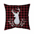 Fondo 26 x 26 in. Deer Plaid-Double Sided Print Indoor Pillow FO3338140